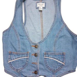 Women's Blue Jean Vest - Forever 21 Size Medium